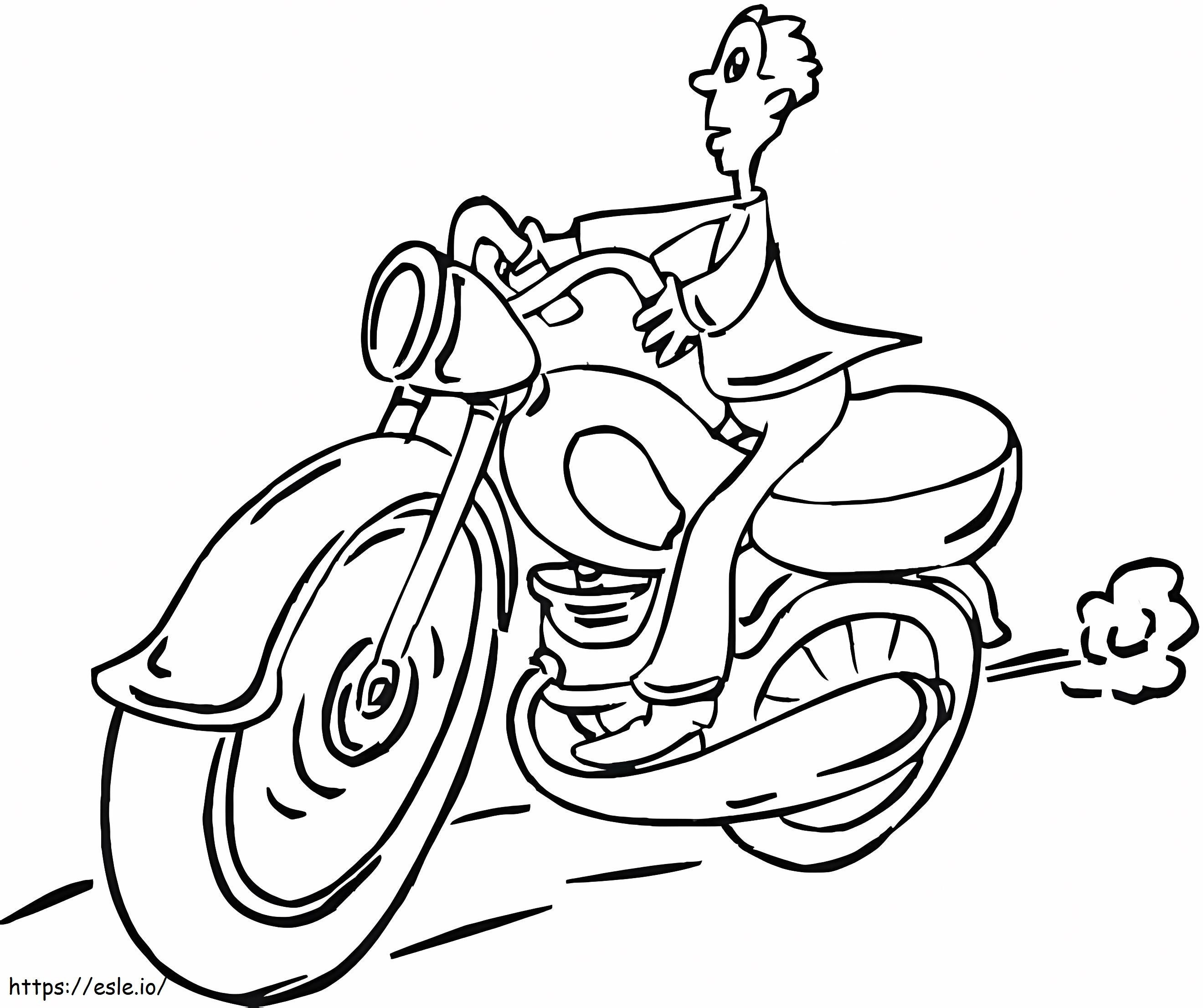 Homem na motocicleta para colorir