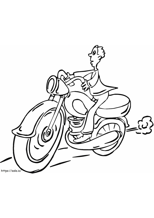 Man On Motorcycle coloring page