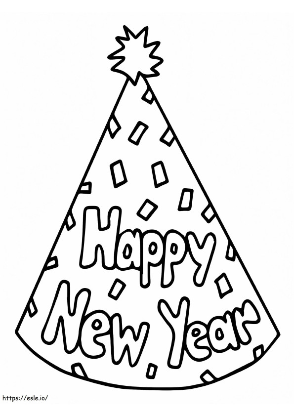 Partyhut, frohes neues Jahr, Malseite ausmalbilder