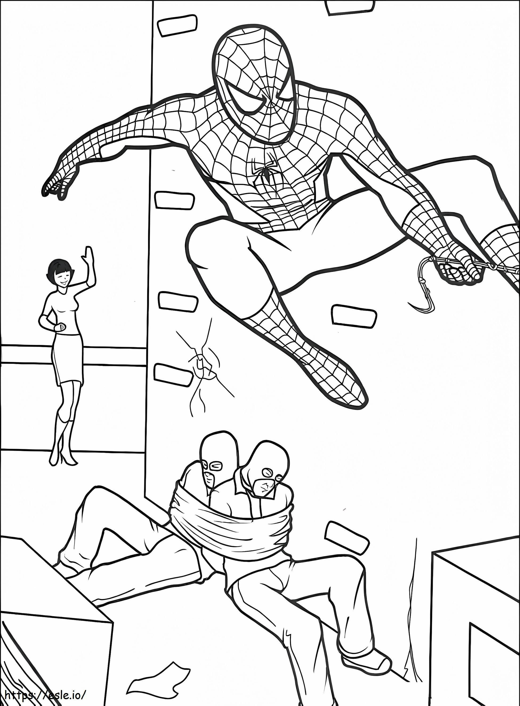 Homem-Aranha salva o dia para colorir