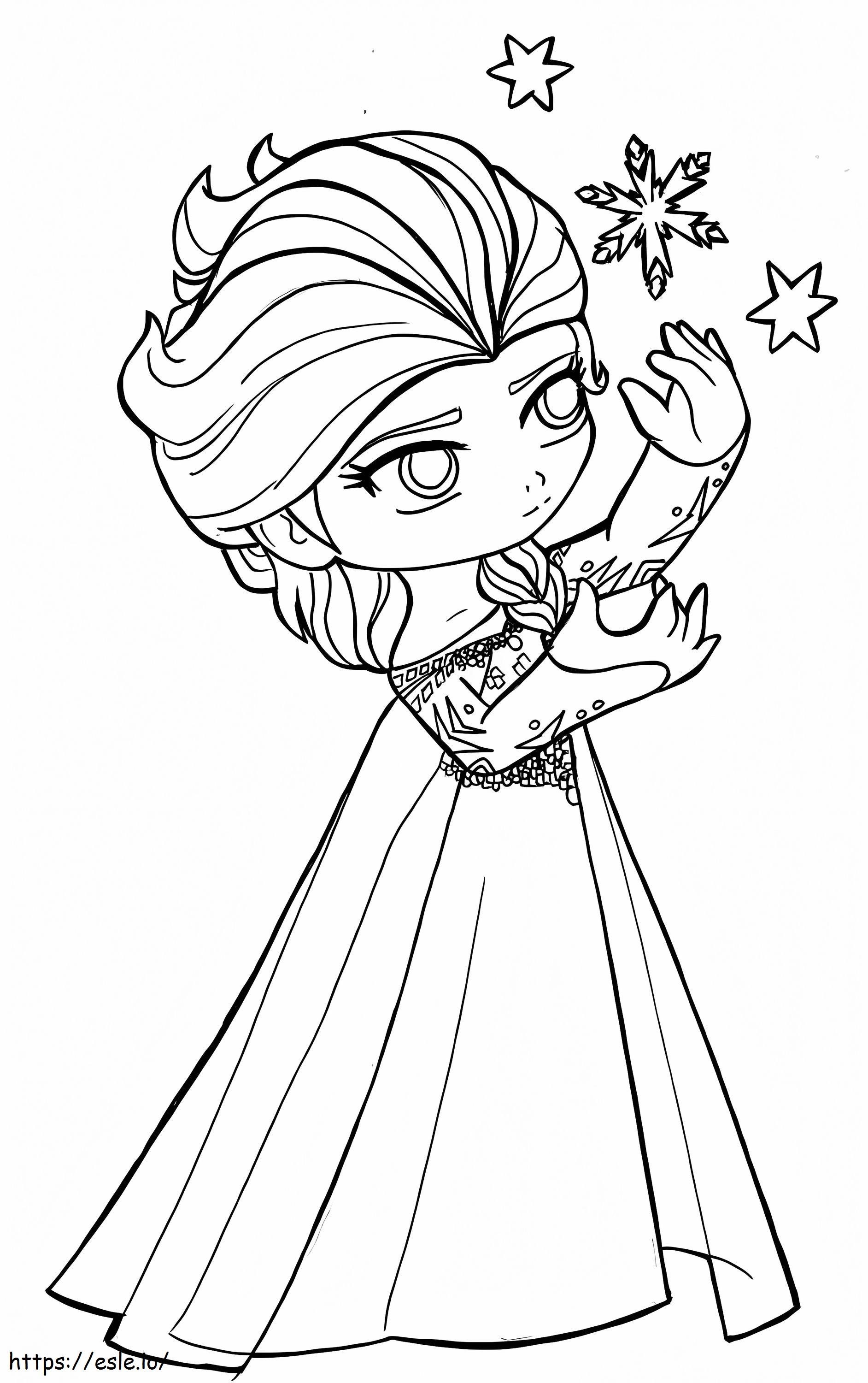 Cute Little Elsa coloring page