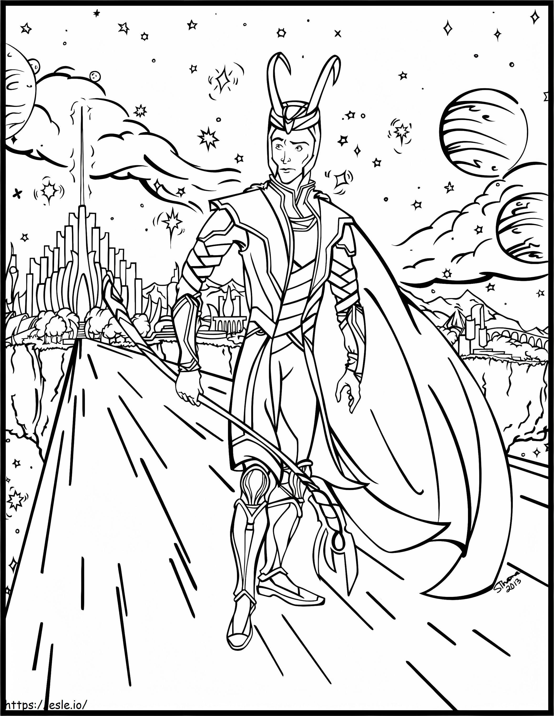 Loki On Bifrost coloring page