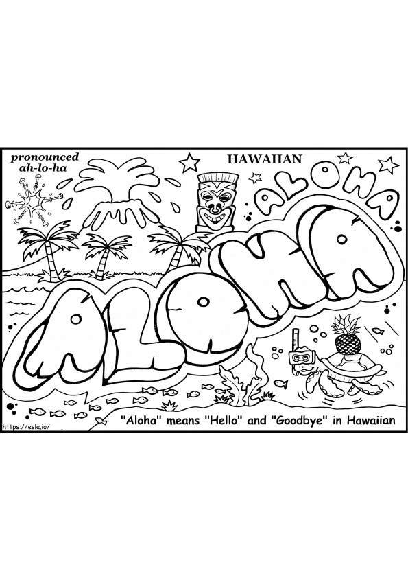 Aloha Yazdırılabilir boyama
