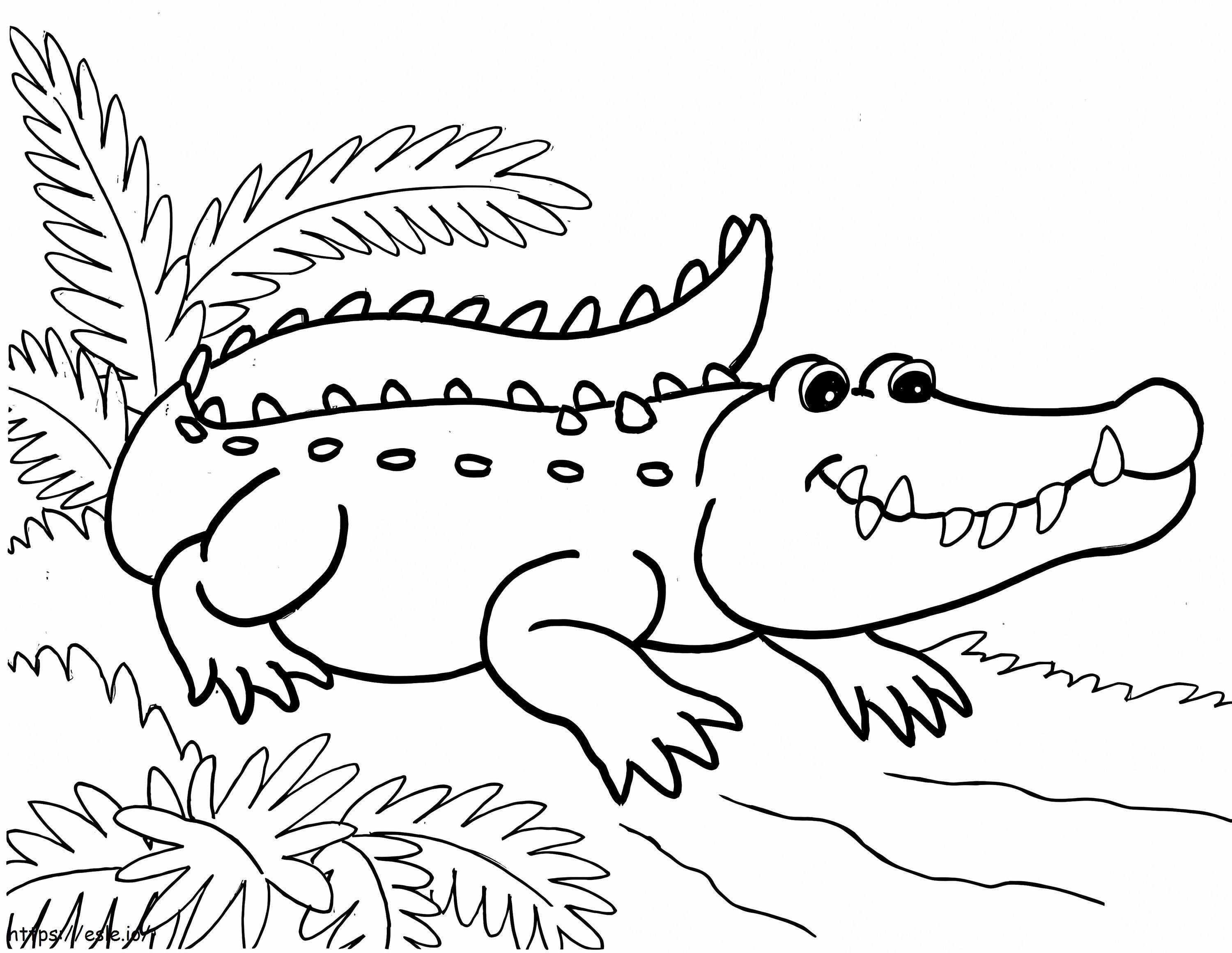 Coloriage alligator, sourire à imprimer dessin