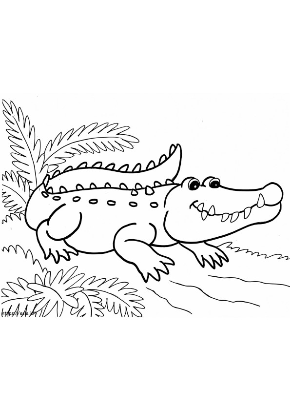 Coloriage alligator, sourire à imprimer dessin