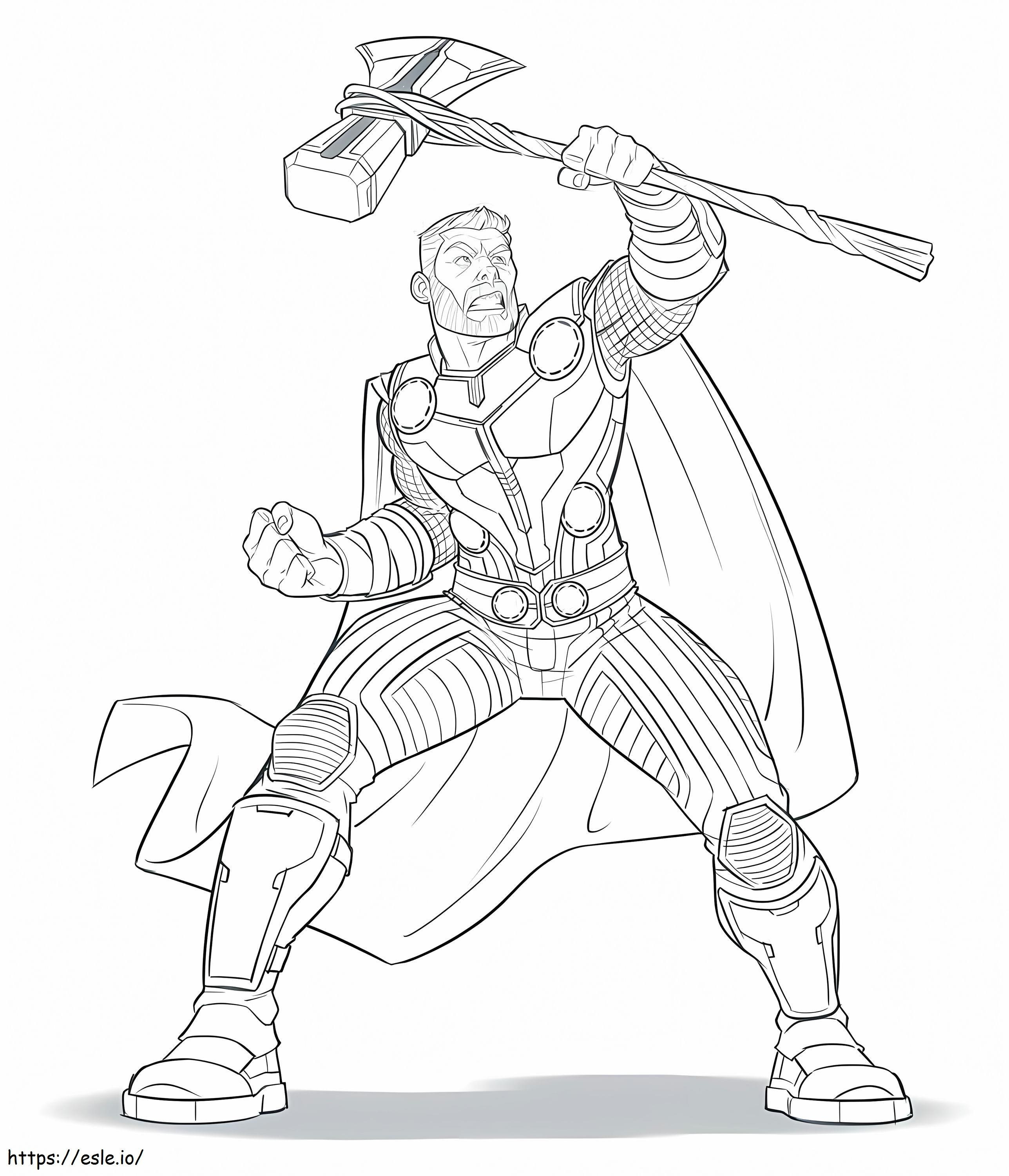 Thor Holding Ax coloring page