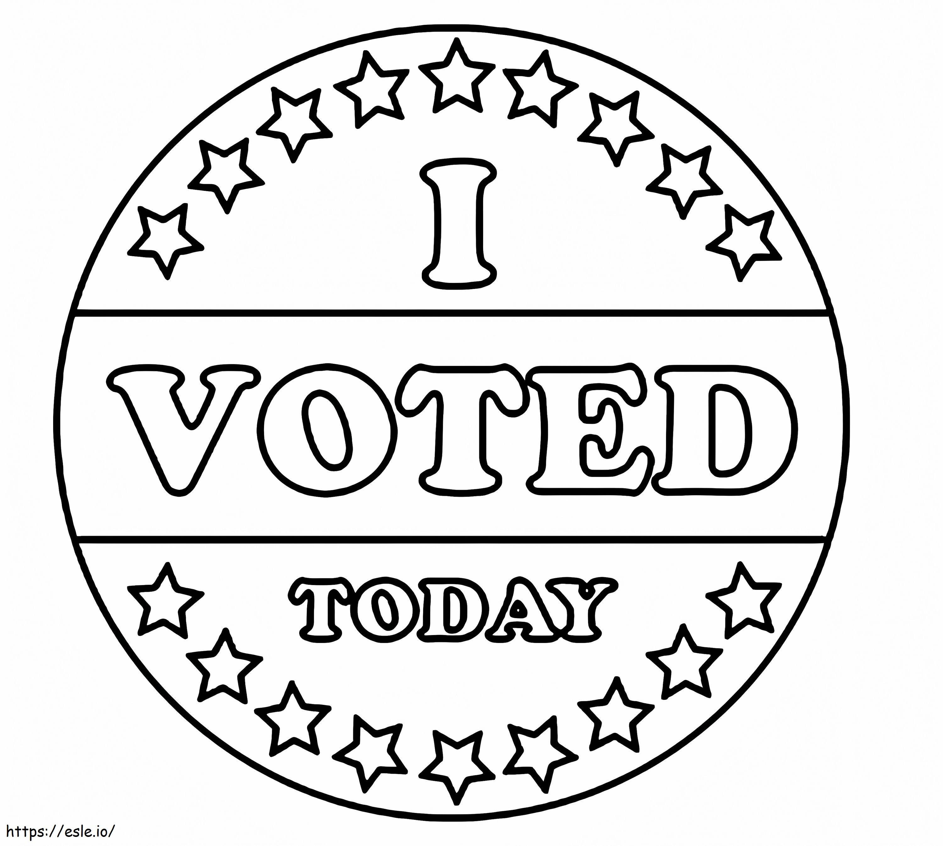 I Voted Today coloring page