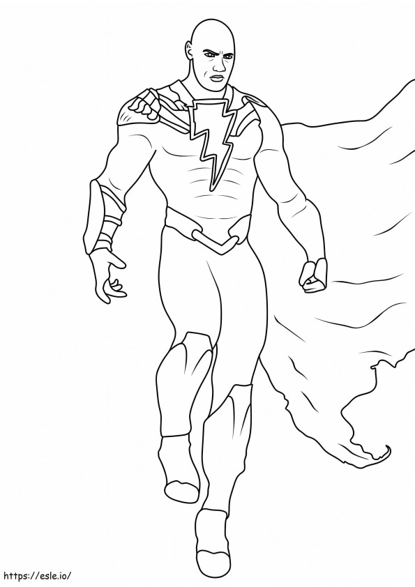 Black Adam Flying coloring page