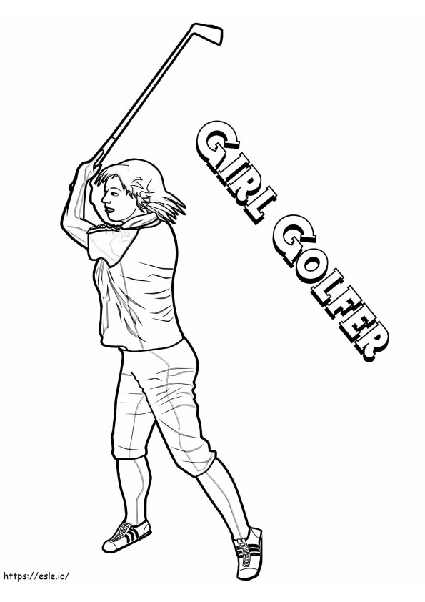 Dziewczyna golfista kolorowanka