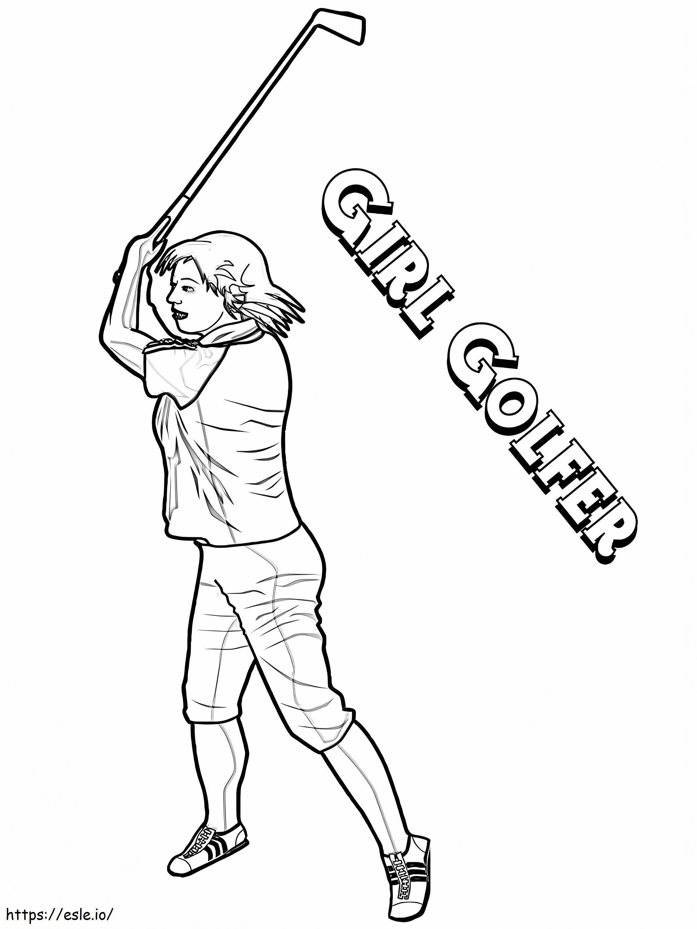 Girl Golfer coloring page
