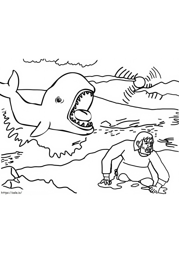 Coloriage Jonas et la baleine 23 à imprimer dessin