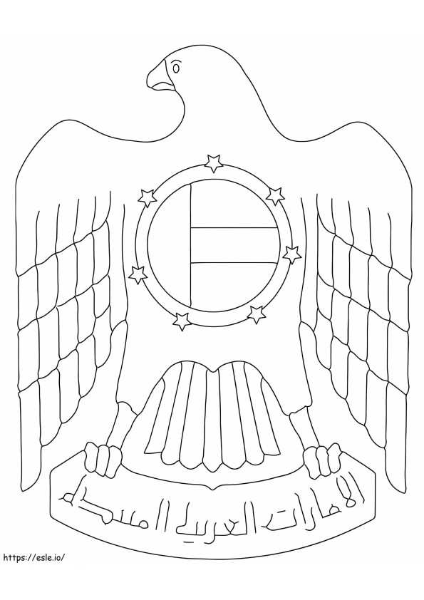 Escudo de armas de los Emiratos Árabes Unidos para colorear