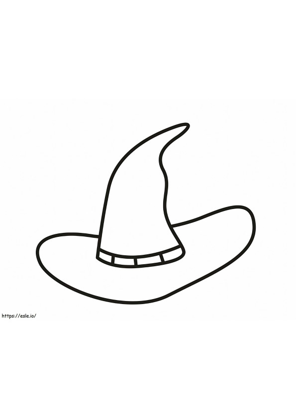 Coloriage Un simple chapeau de sorcière à imprimer dessin