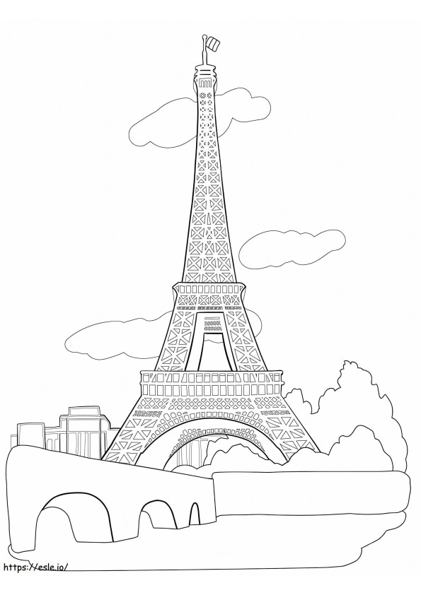 Torre Eiffel 6 para colorir