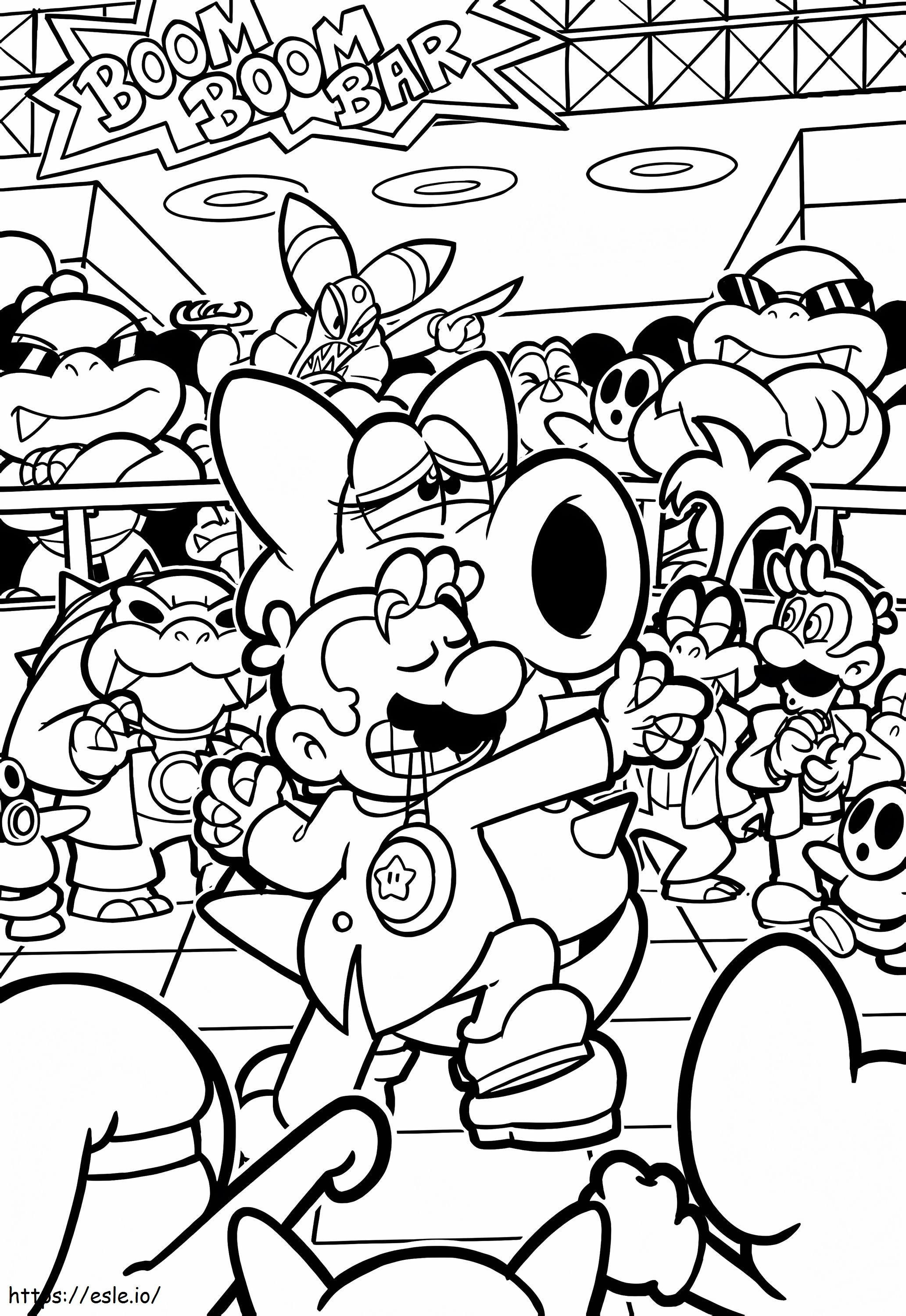 Mario Dancing coloring page