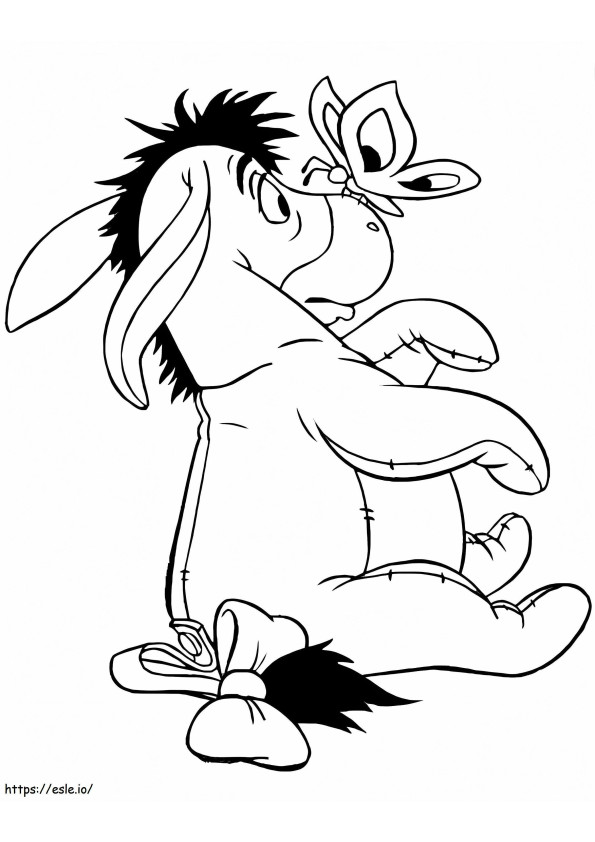 Eeyore With Butterfly coloring page
