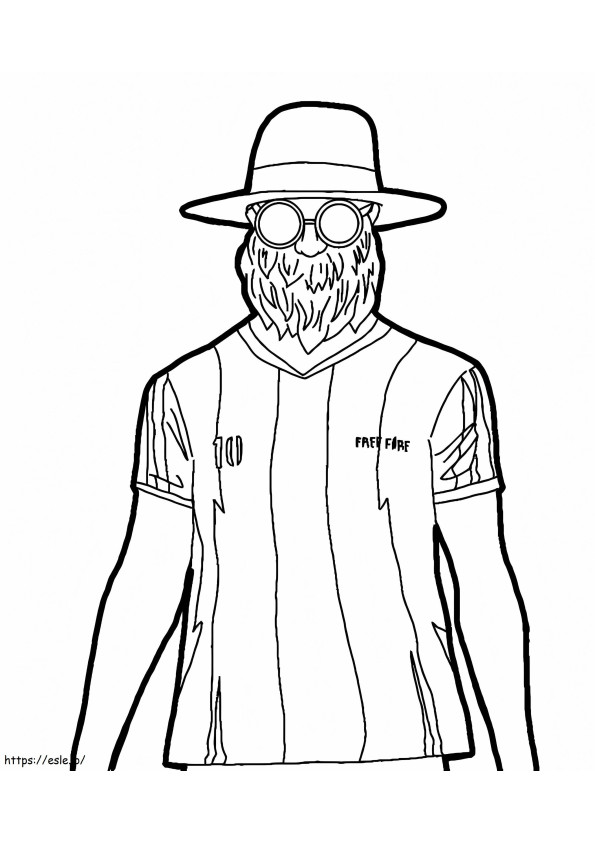 Old Man Free Fire coloring page