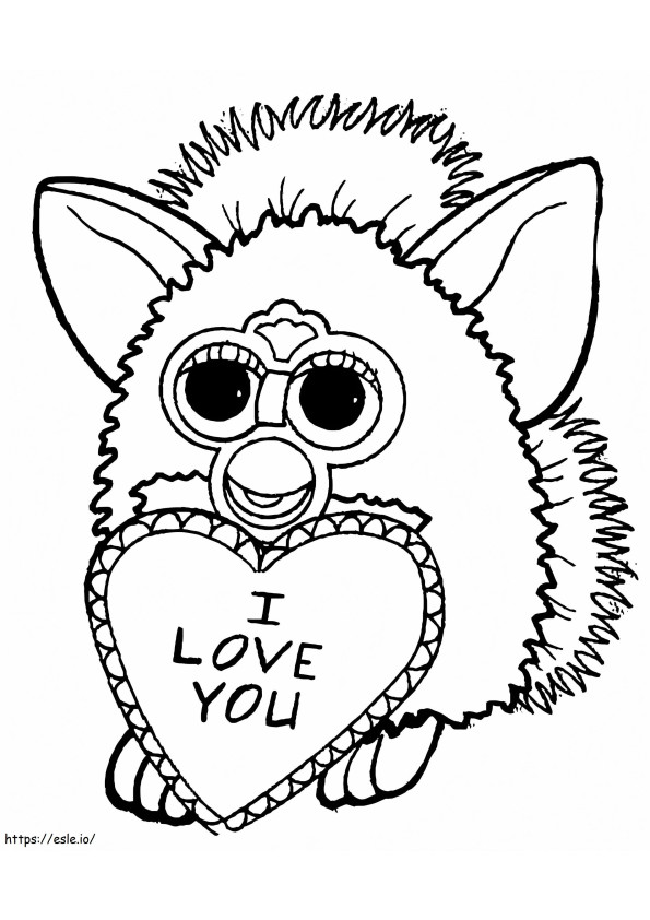 I Love You Furby coloring page