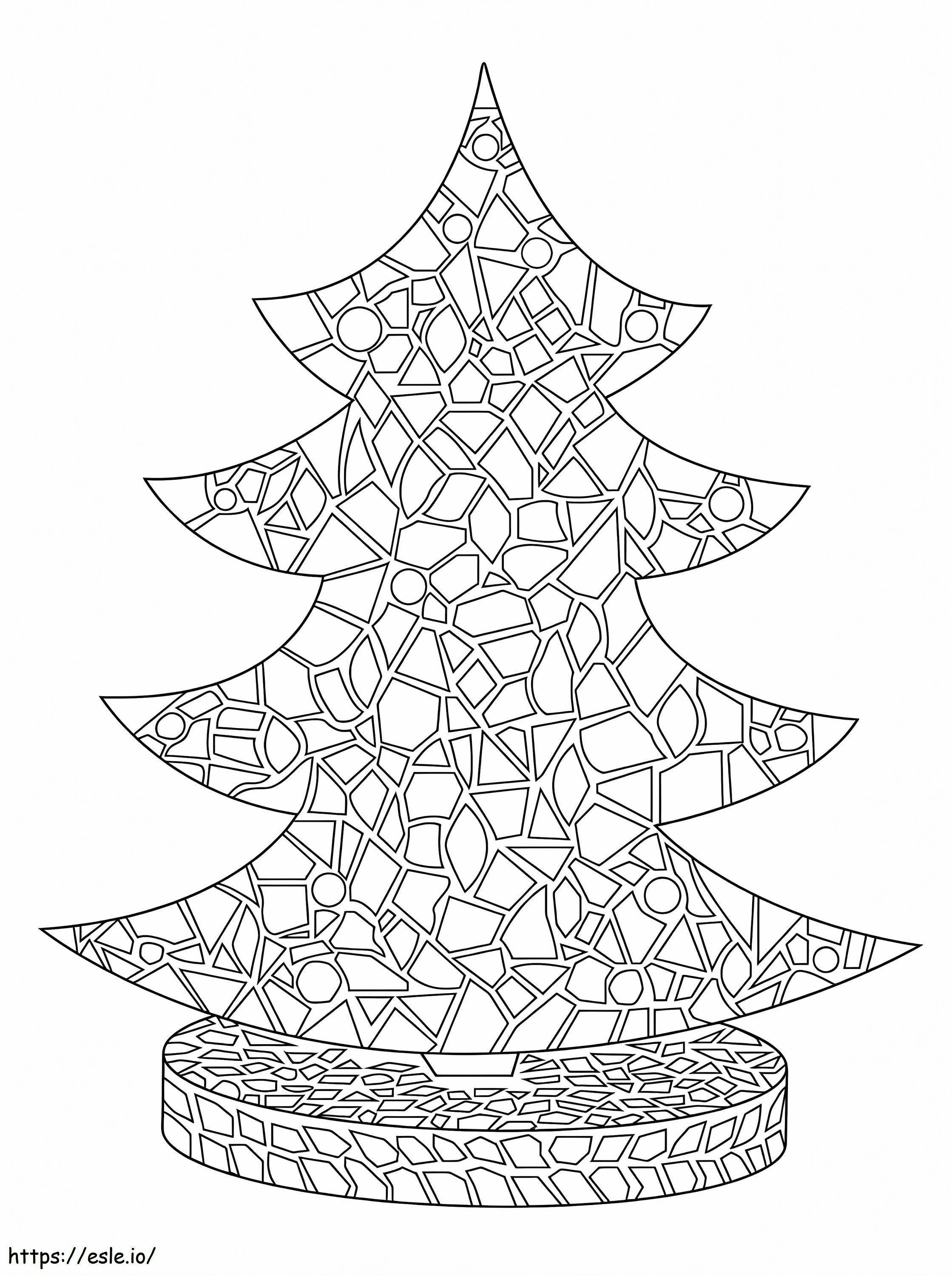 Mosaico de árvore de Natal para colorir
