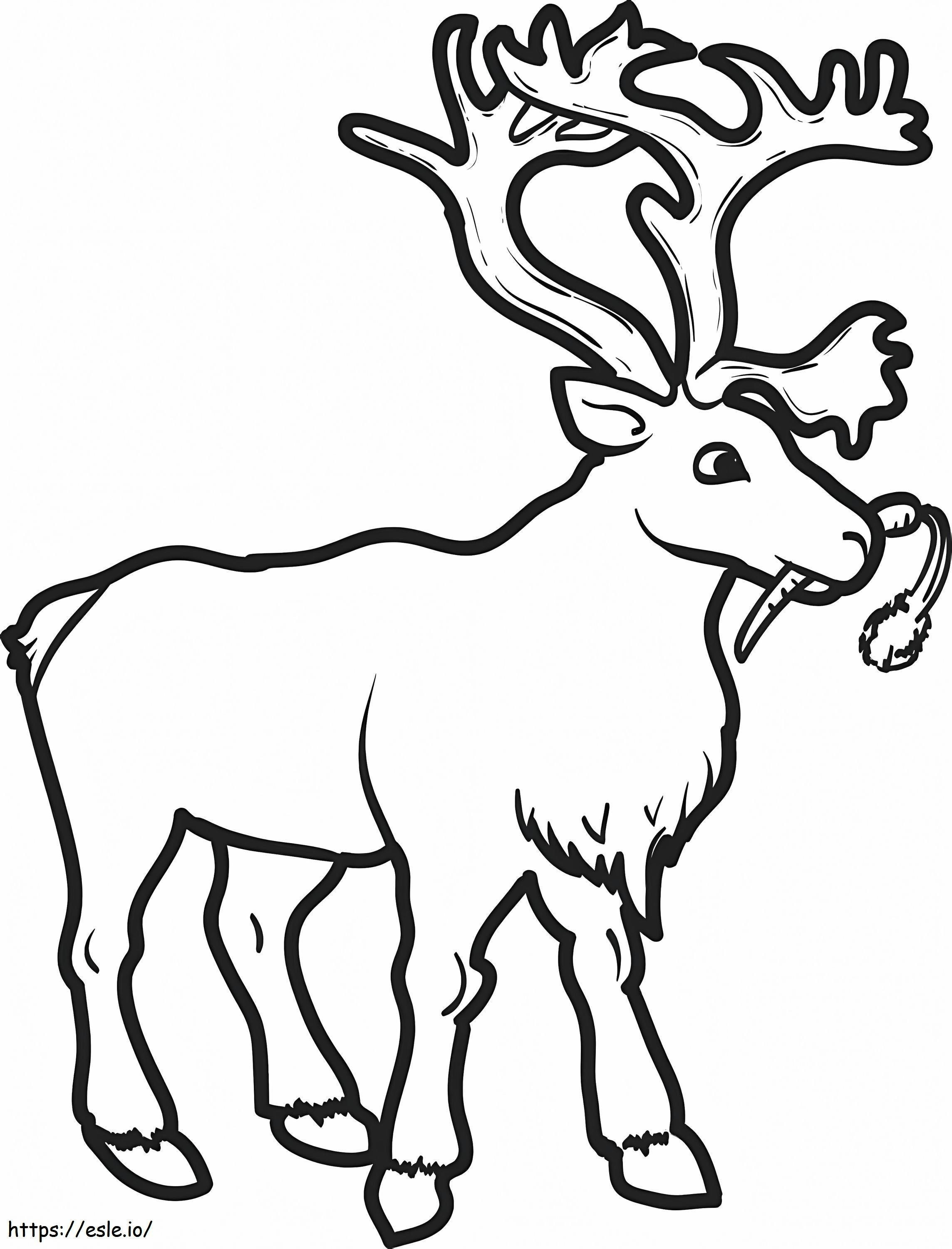 Reindeer With Carrot coloring page