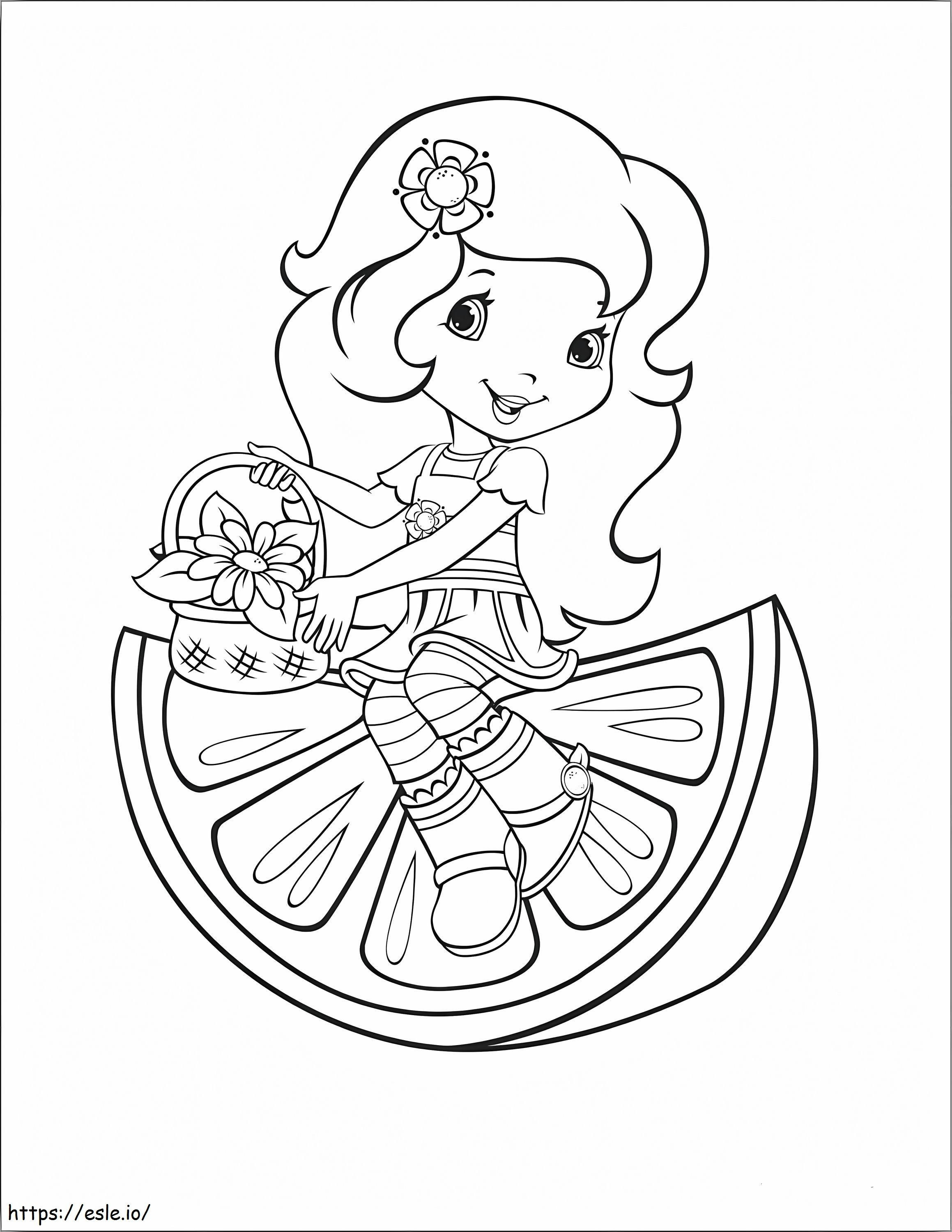 Strawberry Shortcake Sitting In Limon coloring page