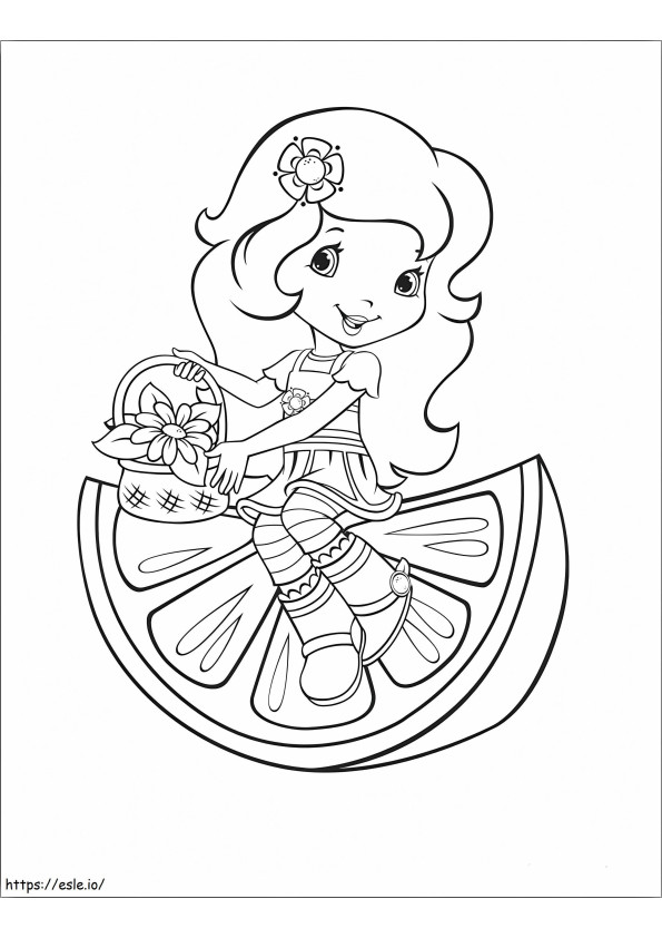 Strawberry Shortcake Sitting In Limon coloring page