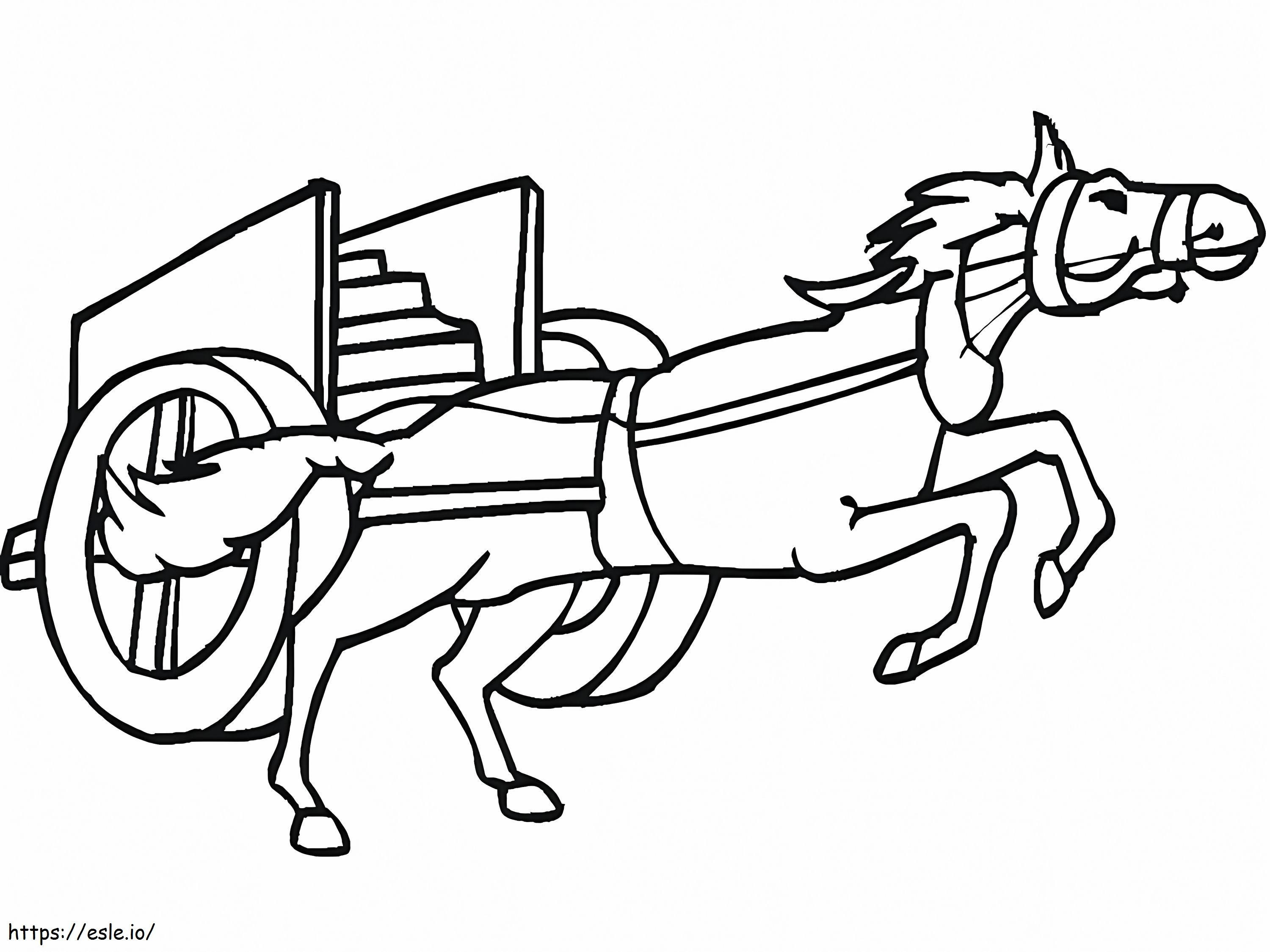 Coloriage Chariot tirant des chevaux à imprimer dessin