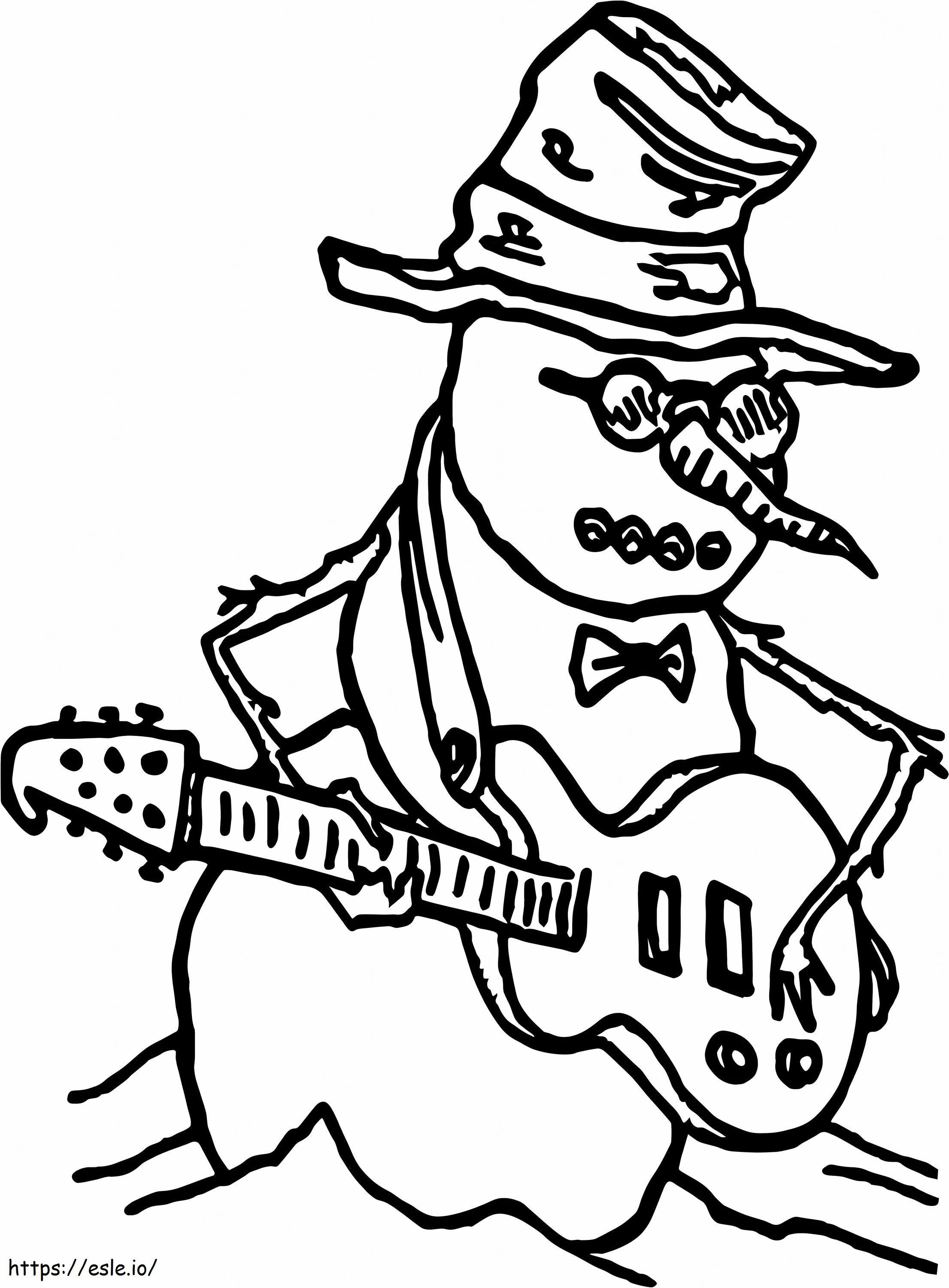 Snowmen Play Guitar coloring page
