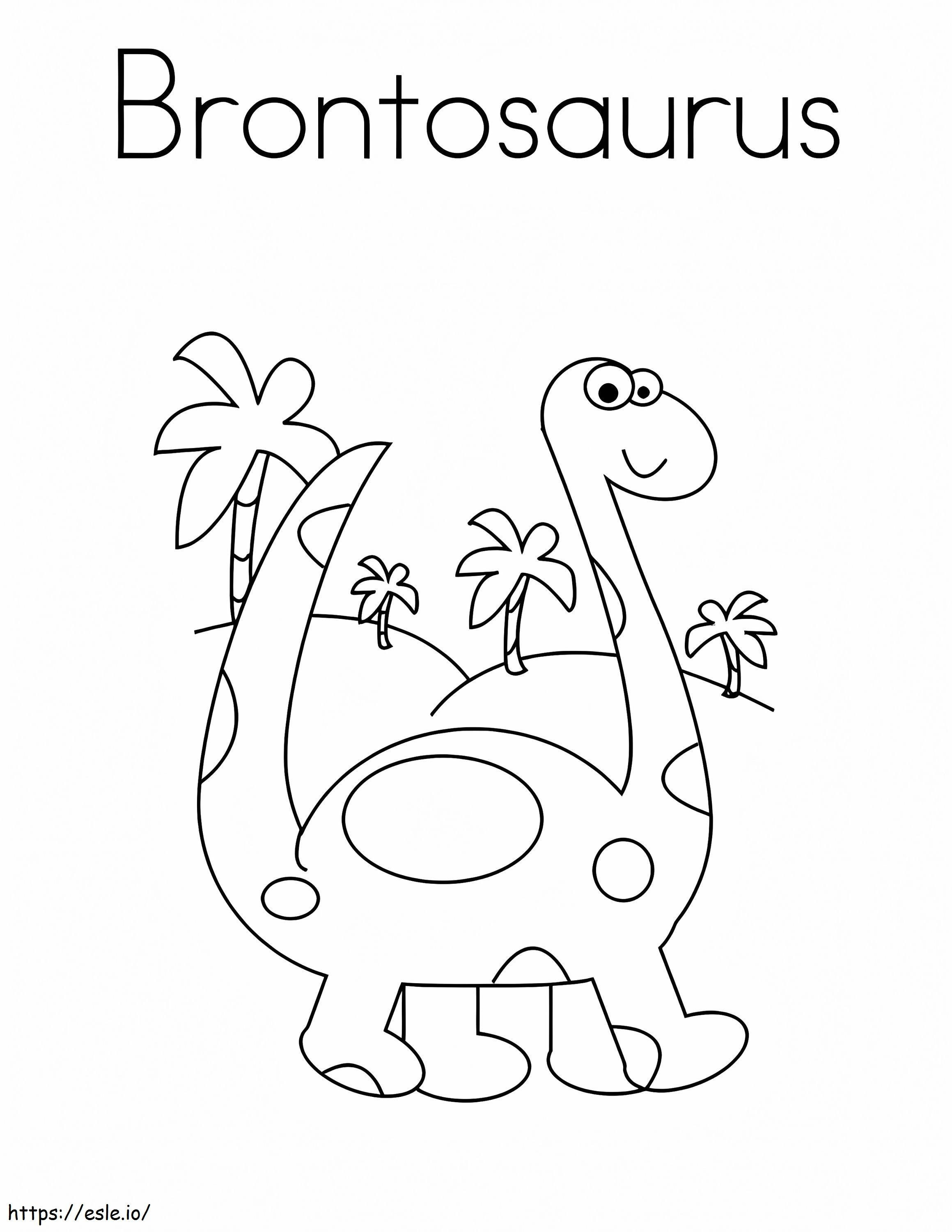 Coloriage Bébé Brontosaure à imprimer dessin