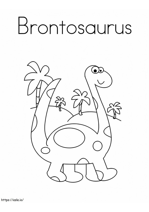 赤ちゃんブロントサウルス ぬりえ - 塗り絵