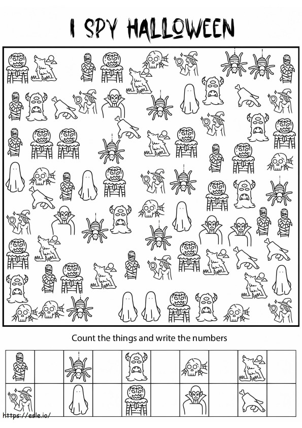 I Spy Halloween coloring page