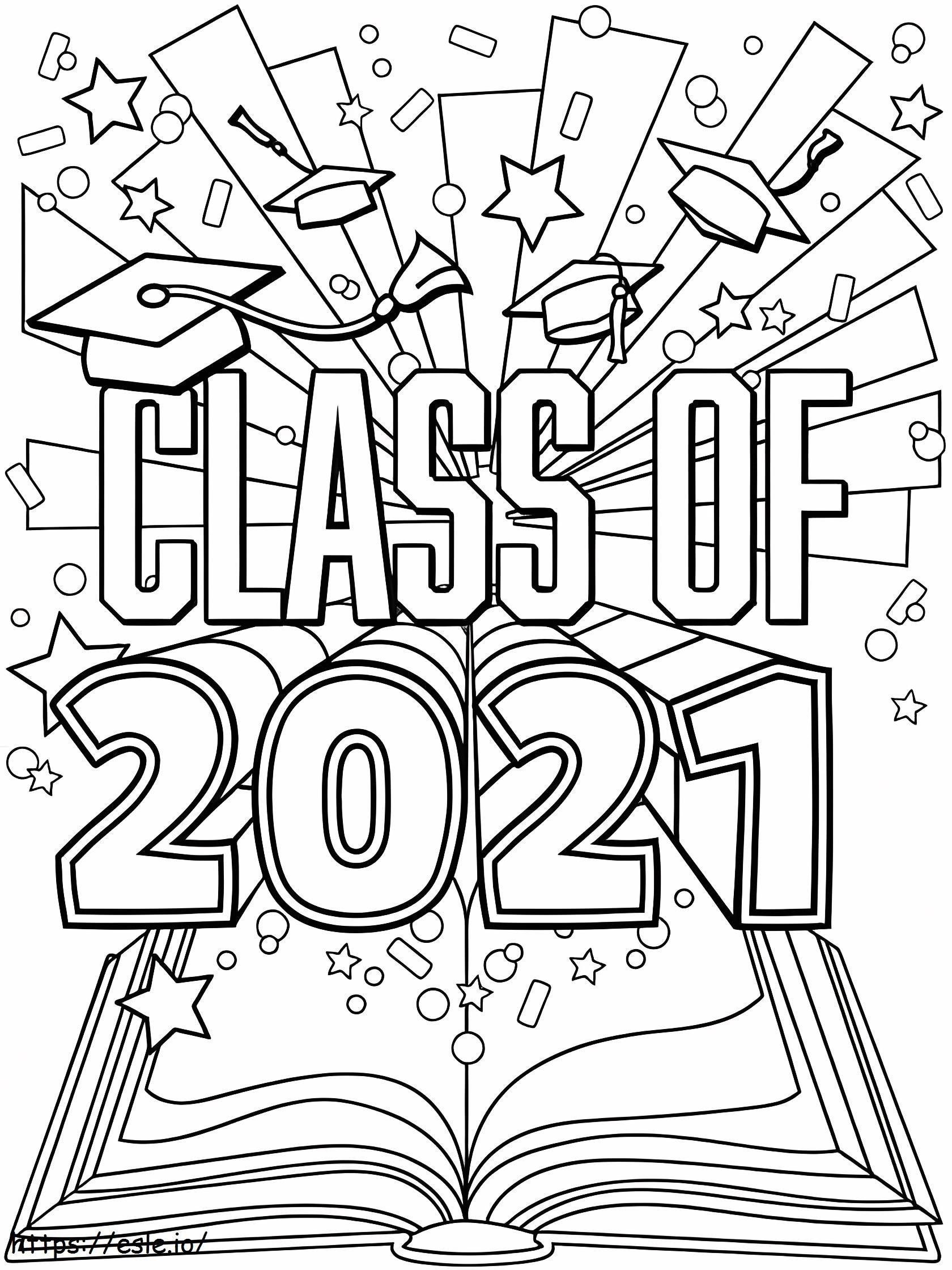 Class Of 2021 Graduation coloring page