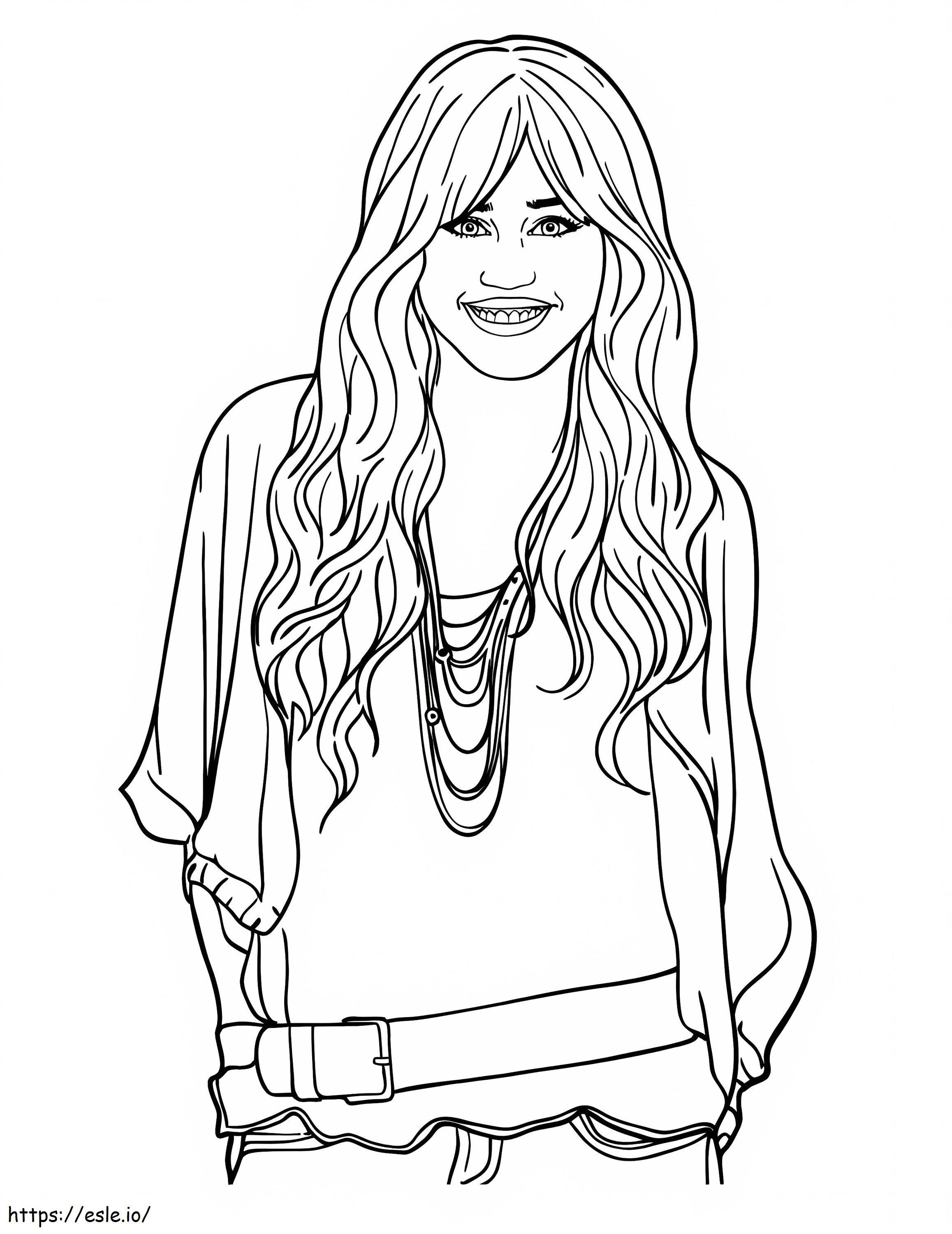 Coloriage Heureuse Hannah Montana à imprimer dessin