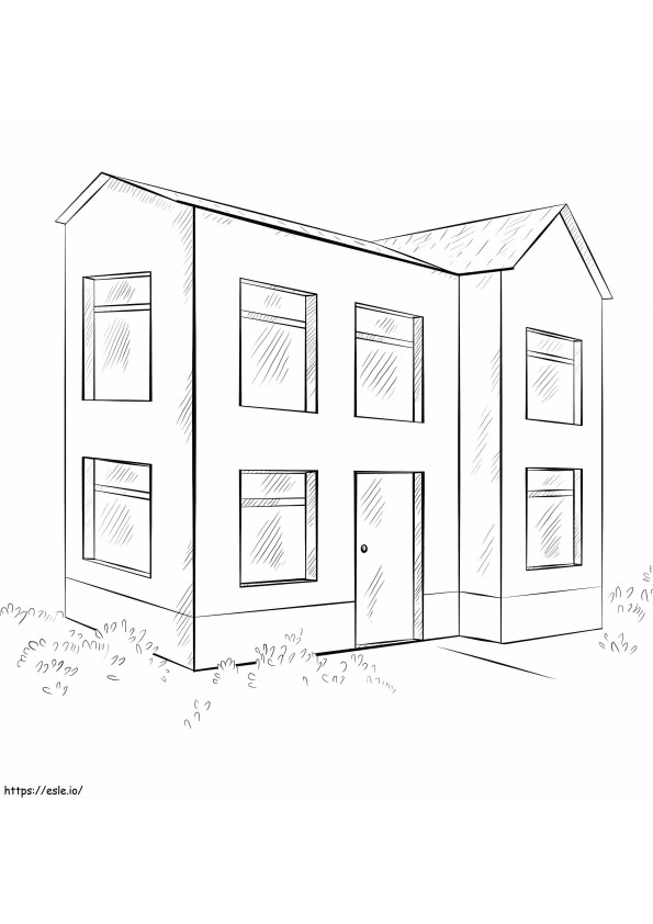 Two Story House coloring page