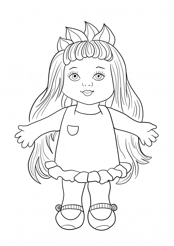 Opened hands doll for coloring and free downloading for kids