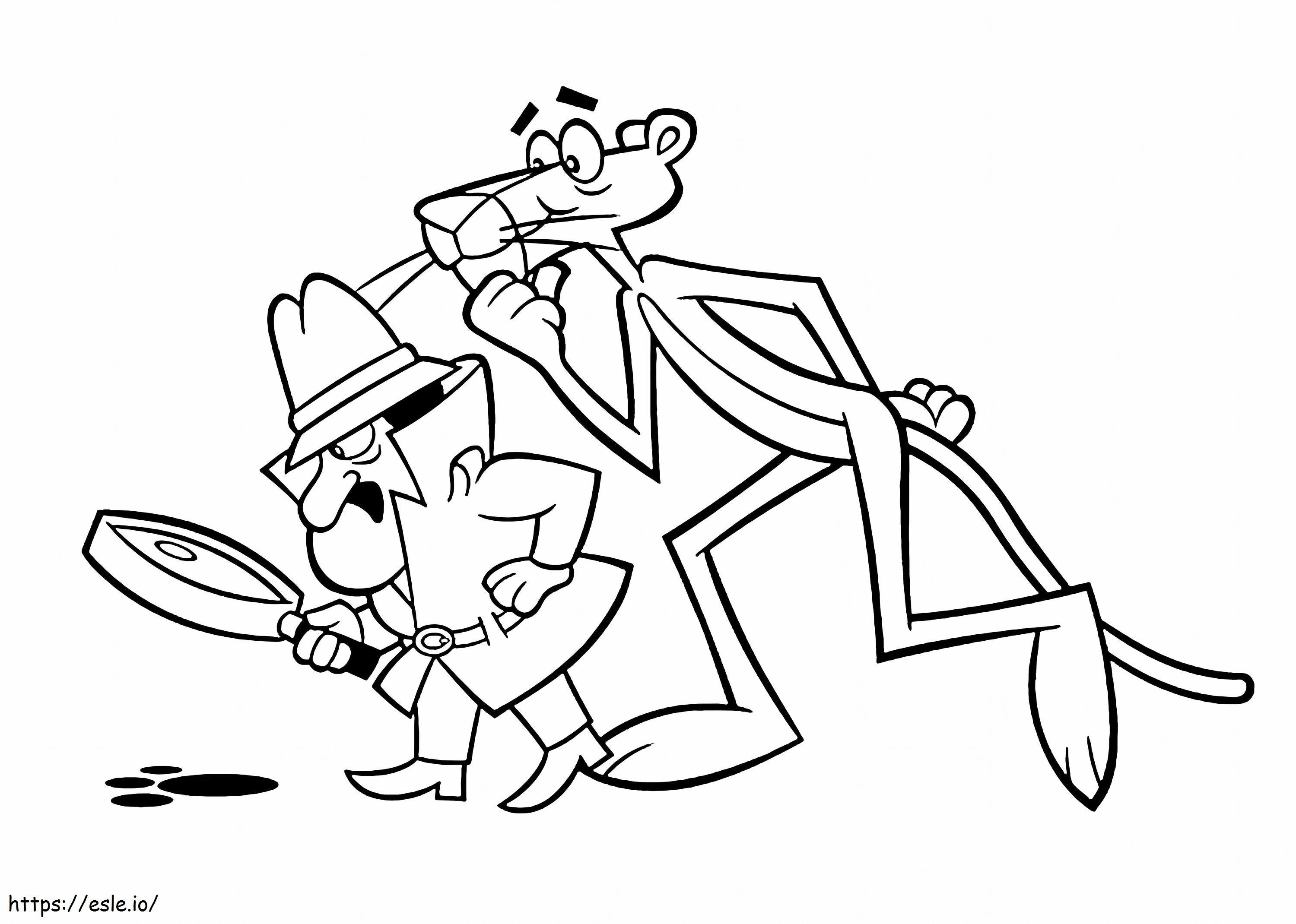 Detective Finding The Pink Panther coloring page