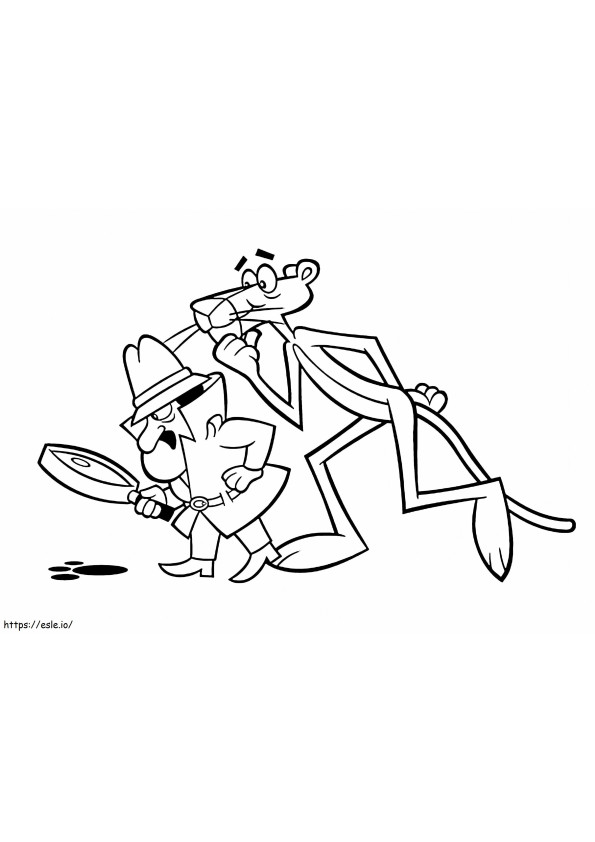 Detective Finding The Pink Panther coloring page