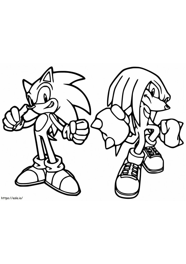 Sonic e Knuckles da colorare