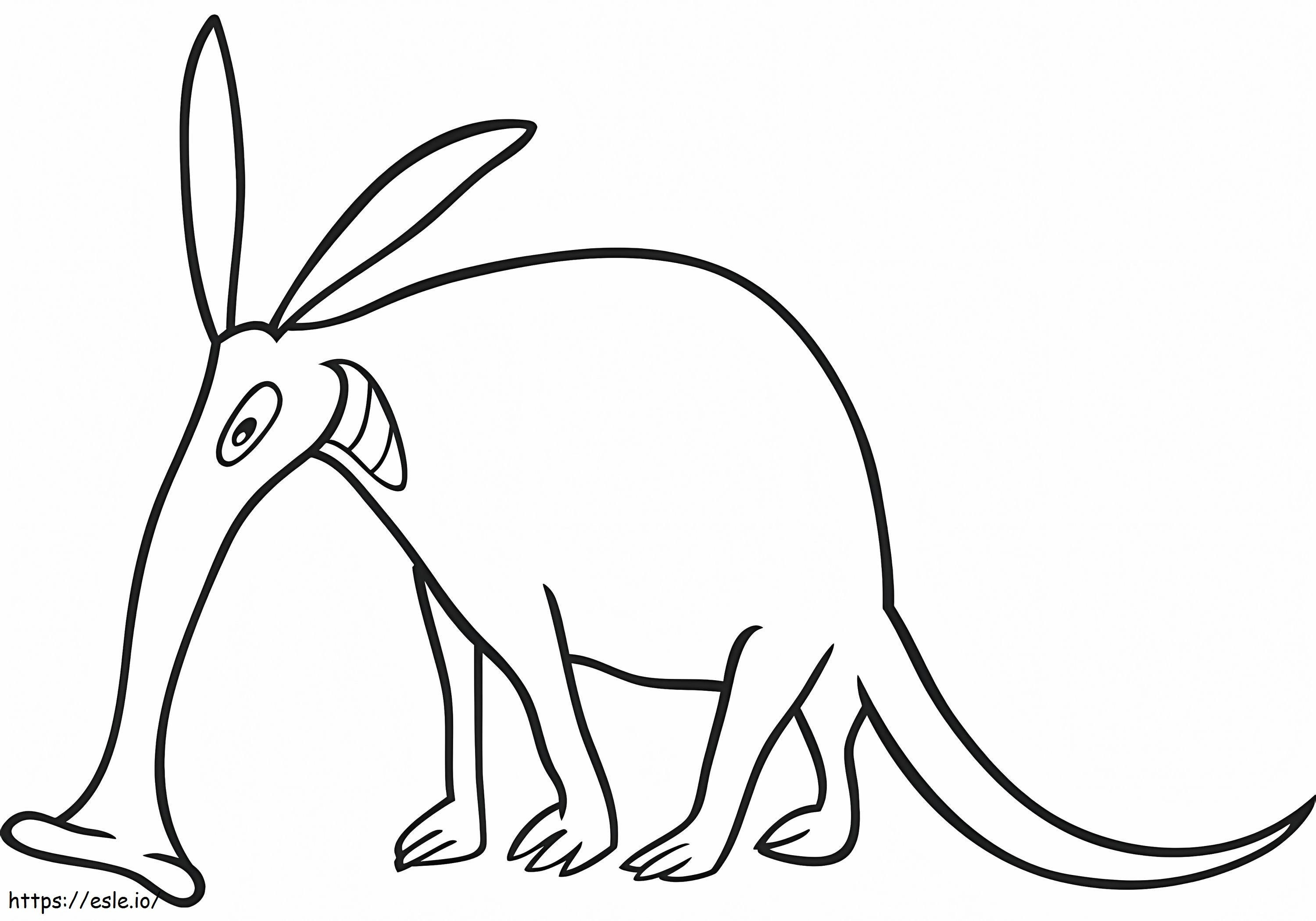 Aardvark sorridente da colorare