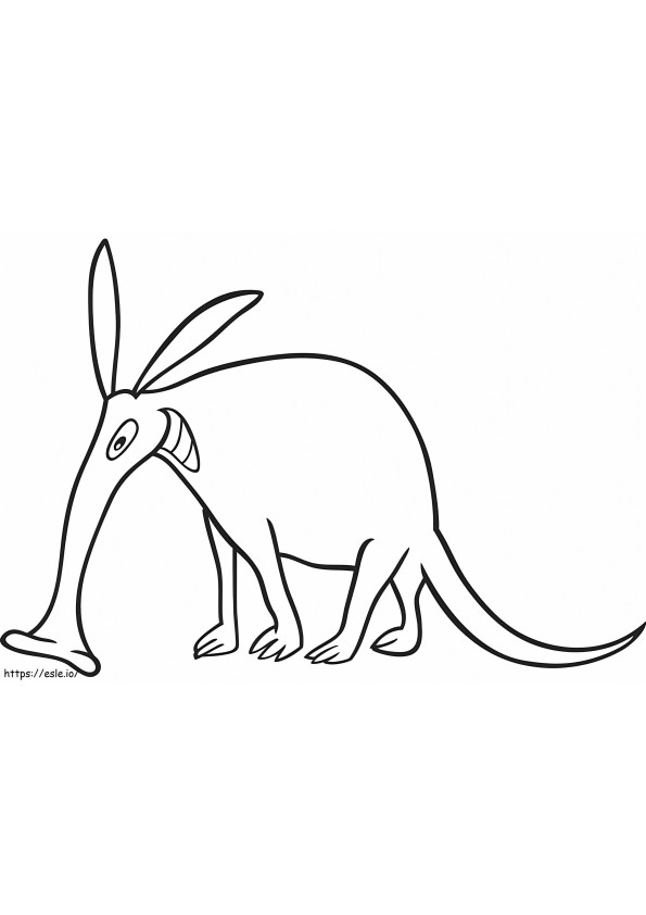 Smiling Aardvark coloring page
