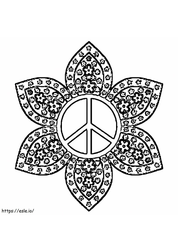 Peace Sign Mandala coloring page