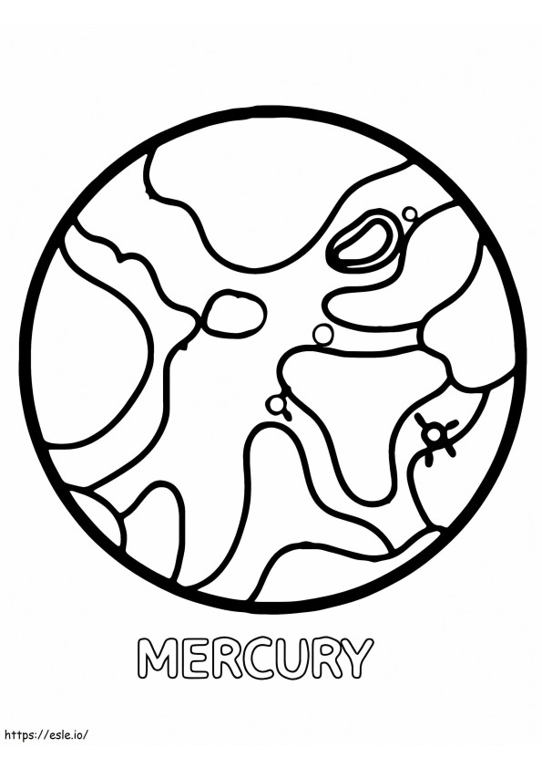 Planet Mercury coloring page
