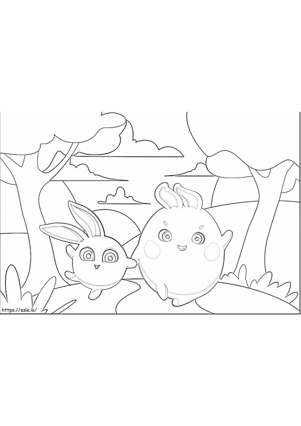 Happy Bunnies coloring page
