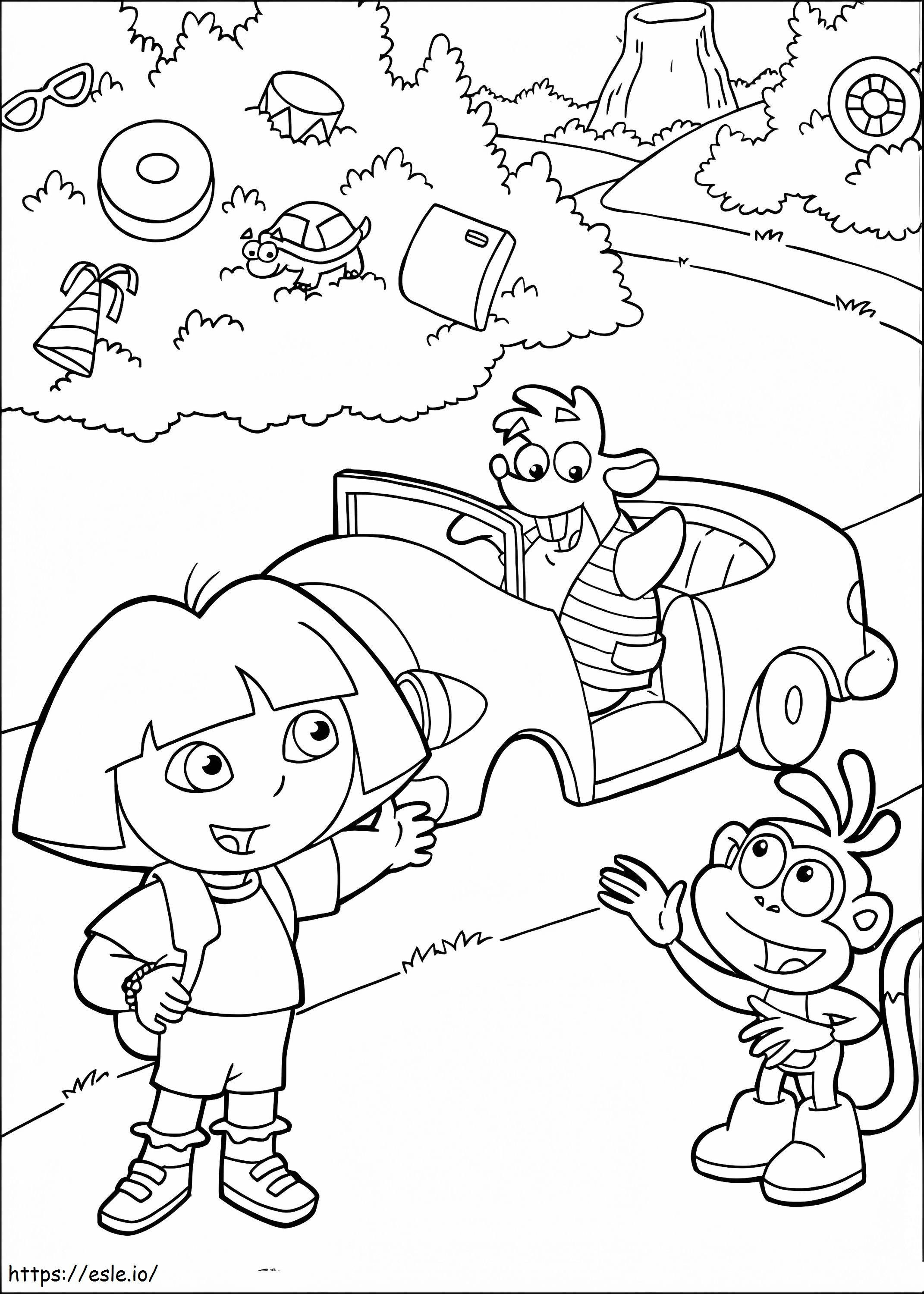 Dora Boots And Tico coloring page