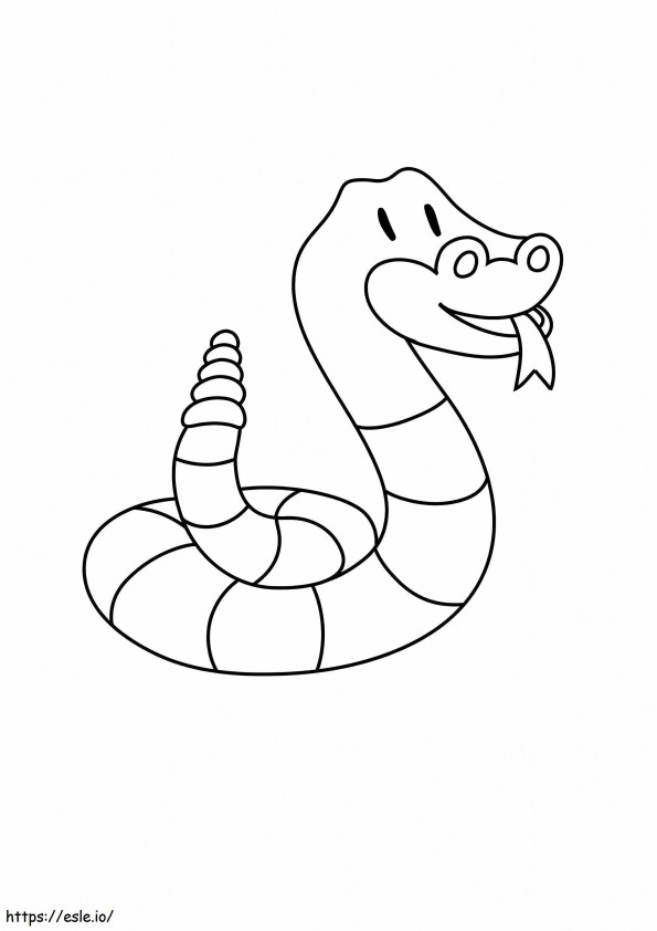 Coloriage Serpent à sonnette drôle à imprimer dessin
