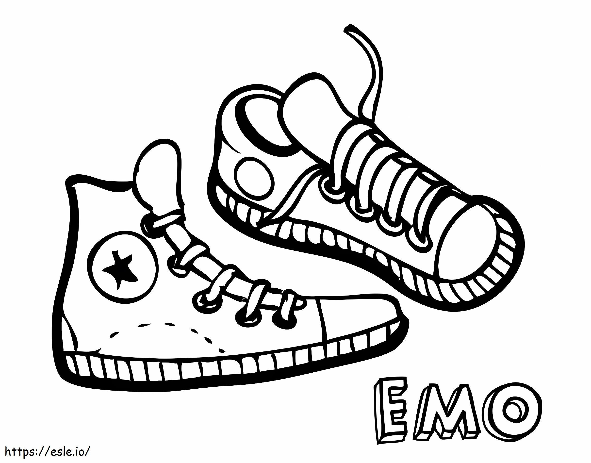 Emo-sneakers kleurplaat kleurplaat