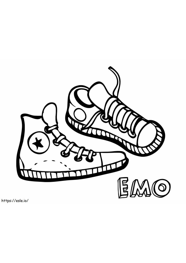 Emo-sneakers kleurplaat