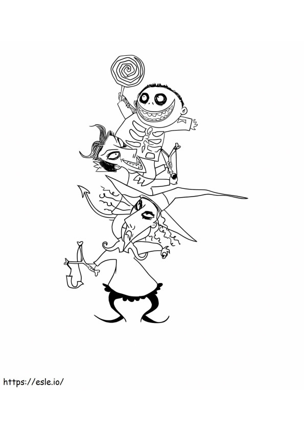 Three Monsters coloring page