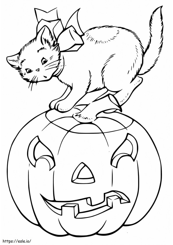 Halween Cat 10 coloring page