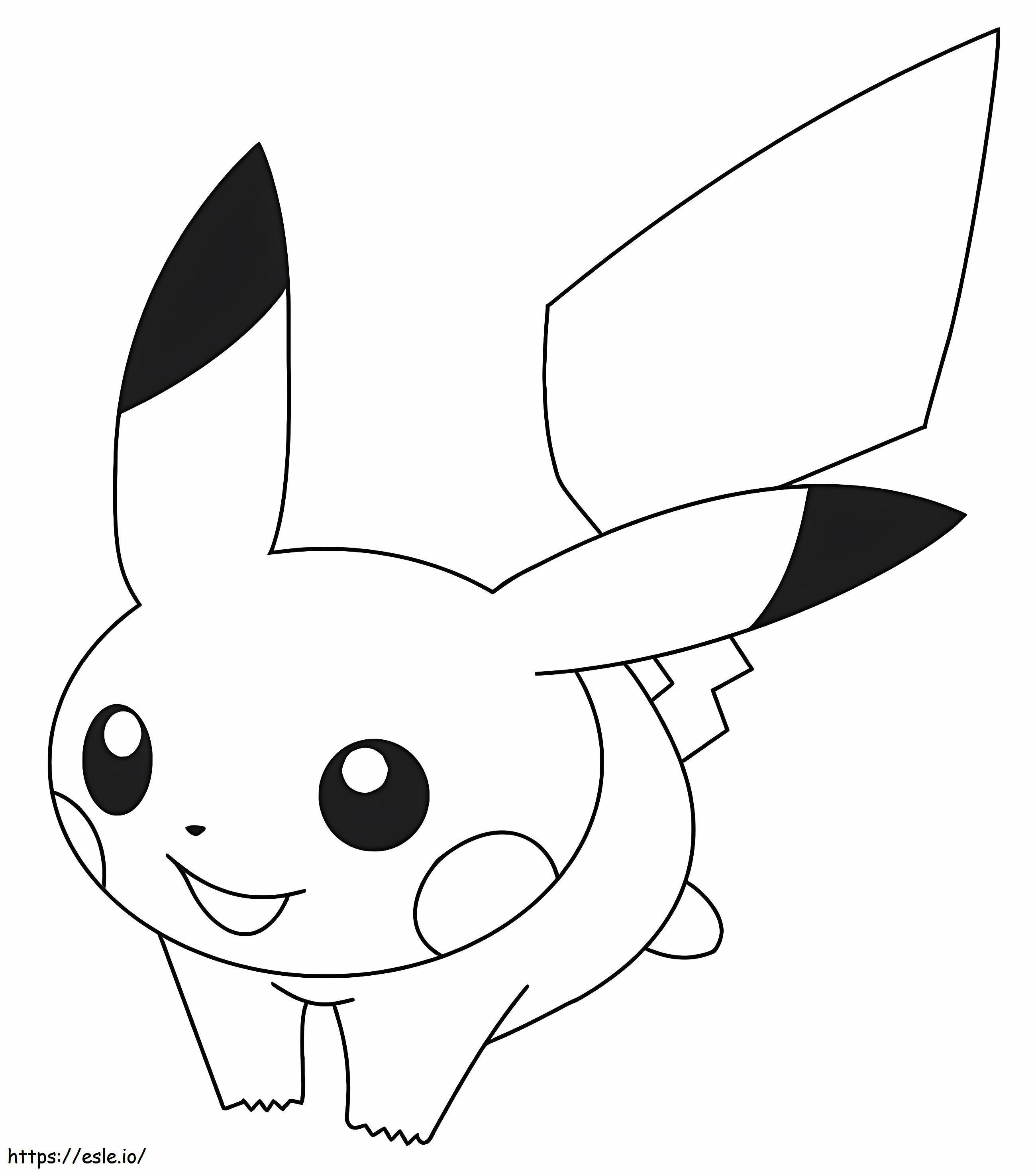 Kawaii Pikachu coloring page